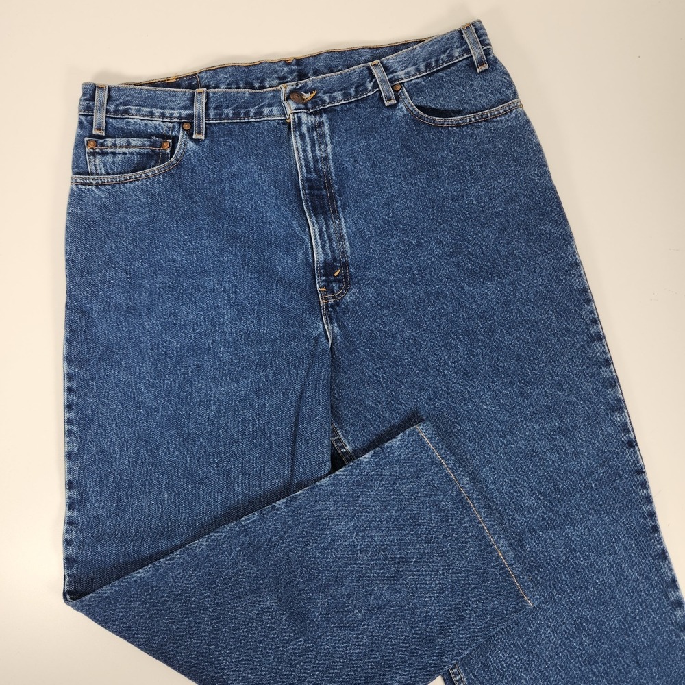 Vintage 90s LEVIS 540 BROWN TAB Relaxed Fit Made USA Blue Jeans 40X30 Hemmed 28"